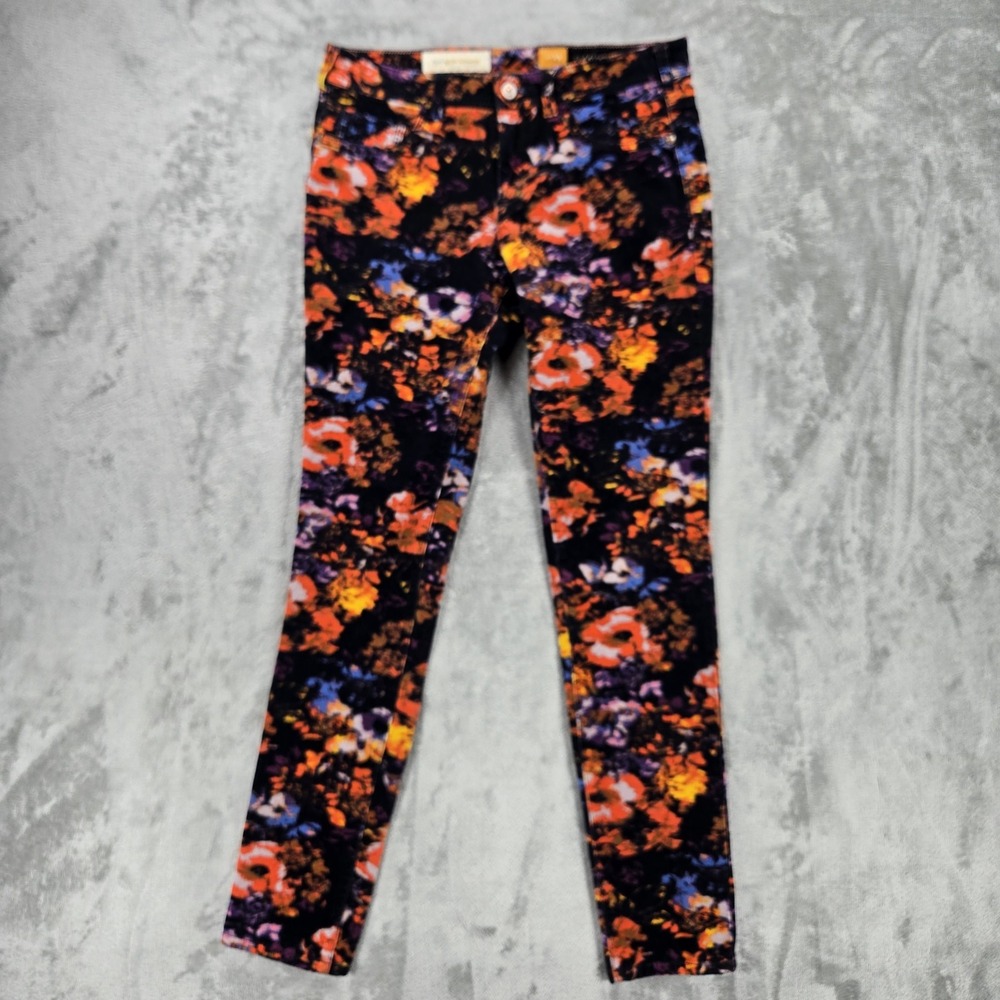 Anthropologie Pilcro & the Letterpress Floral Serif Pants Sz 29 (30) Corduroy